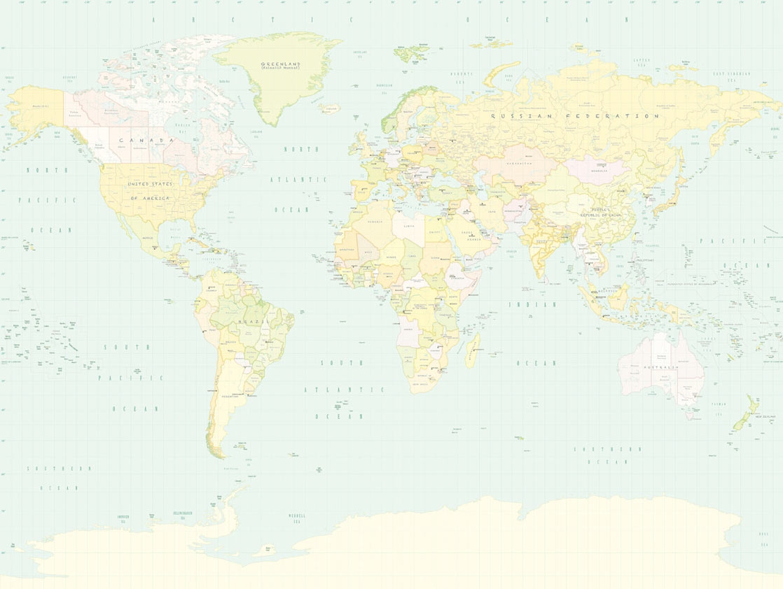 Fototapete Weltkarte 364194, Wallpower Junior, Eijffinger