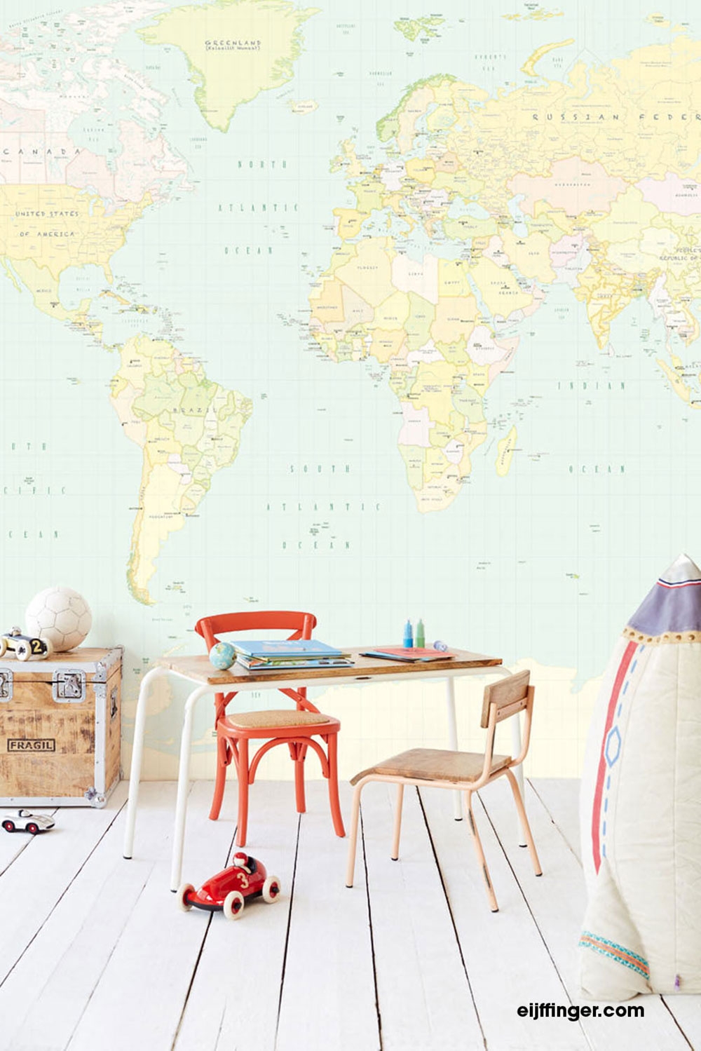 Fototapete Weltkarte 364194, Wallpower Junior, Eijffinger