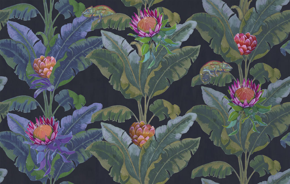 Fototapete Blätter, Chamäleons BRD24101, 180x280cm, Breeze, Decoprint