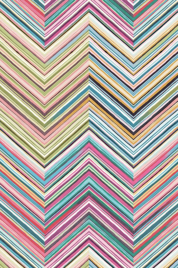 Geometrická obrazová tapeta, barevný cik cak vzor 377212, 186x280cm, Stripes+, Eijffinger