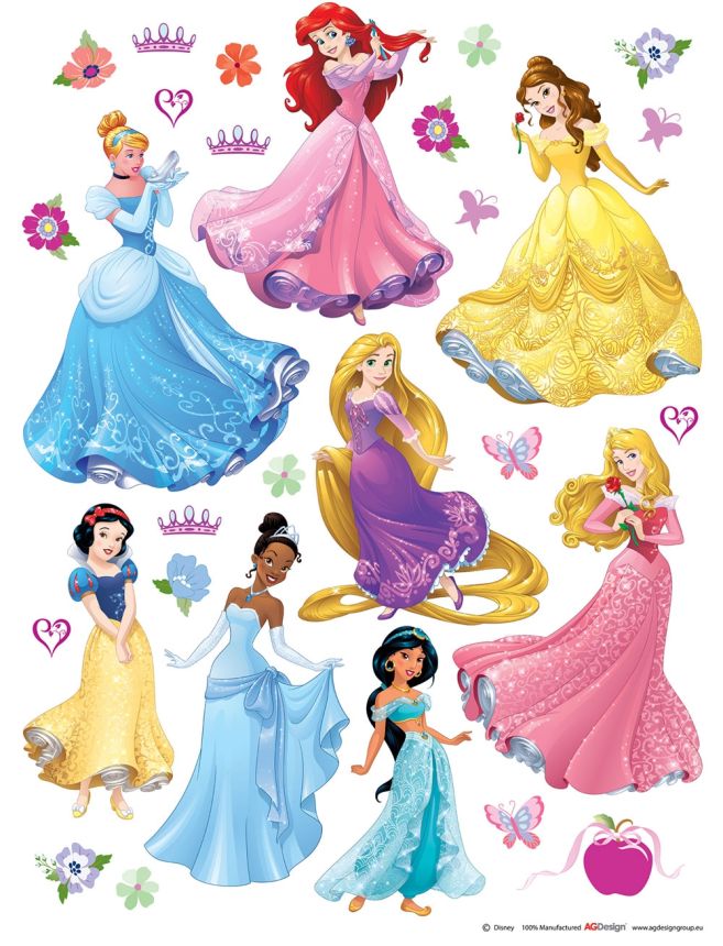 Wandtattoo für Kinder DK 1722, Disney, Prinzessinnen AG Design