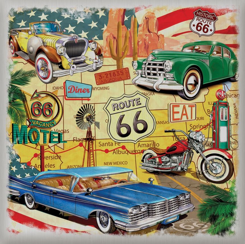 Selbstklebende Wanddekoration SS 3850, USA Cars Moto Mix, AG Design