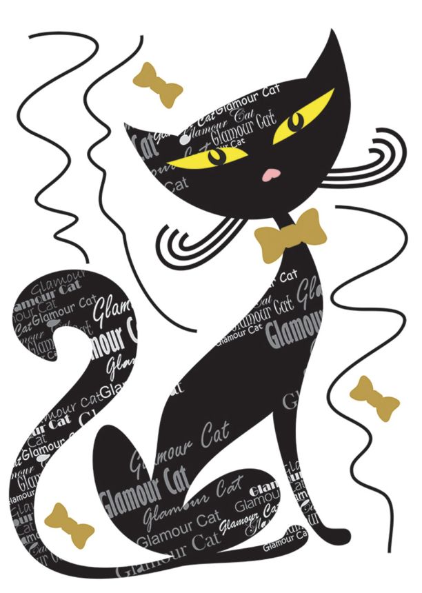 Selbstklebende Wanddekoration SM 3439, Katze, AG Design