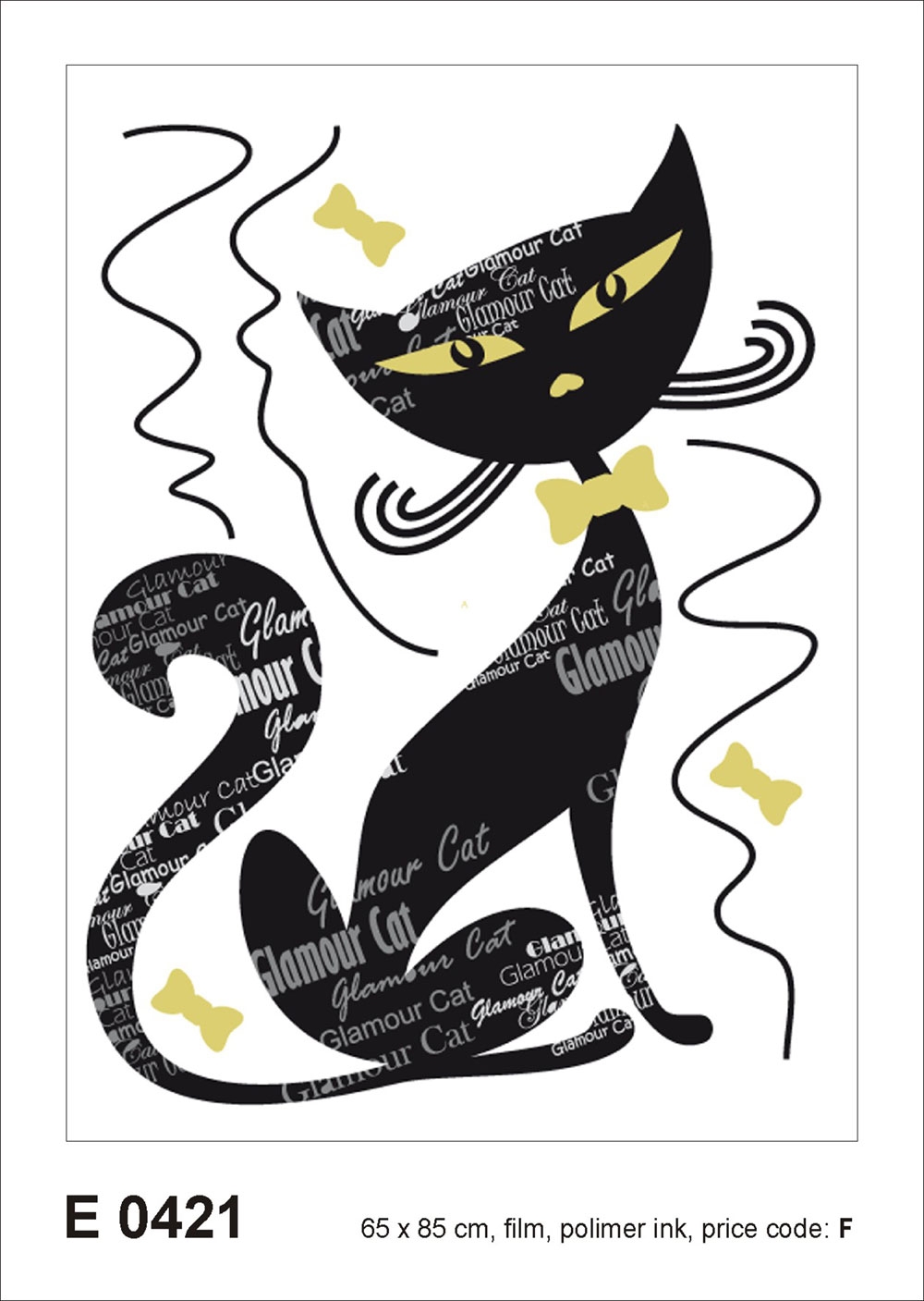 Selbstklebende Wanddekoration E 0421, Schwarze Katze, AG Design