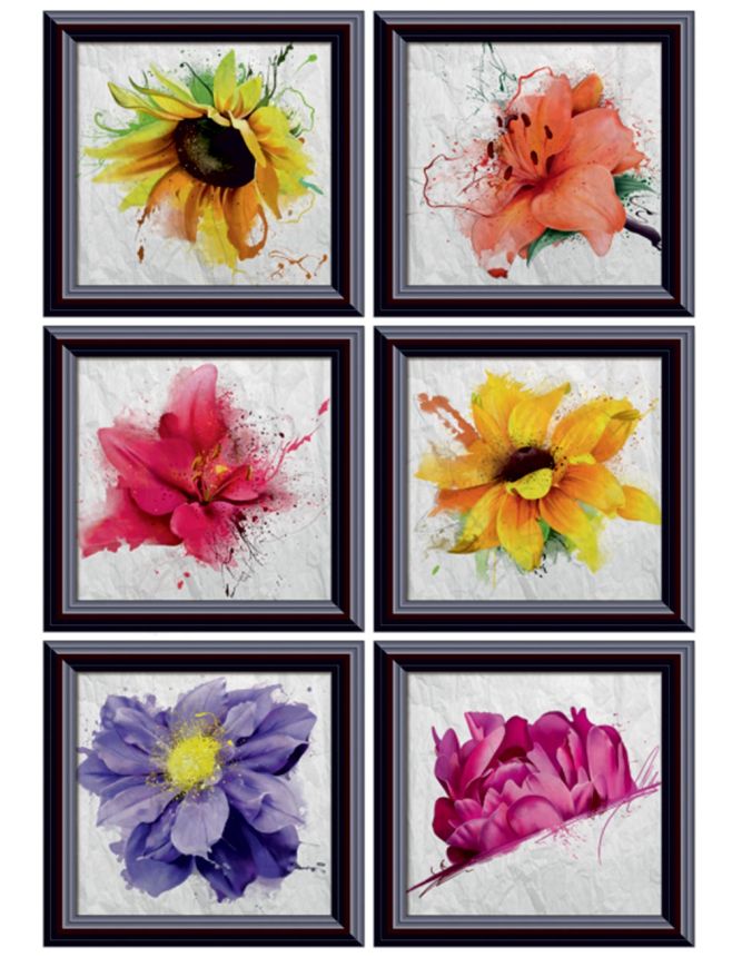 Selbstklebende Wanddekoration F 1059, Blumen, AG Design