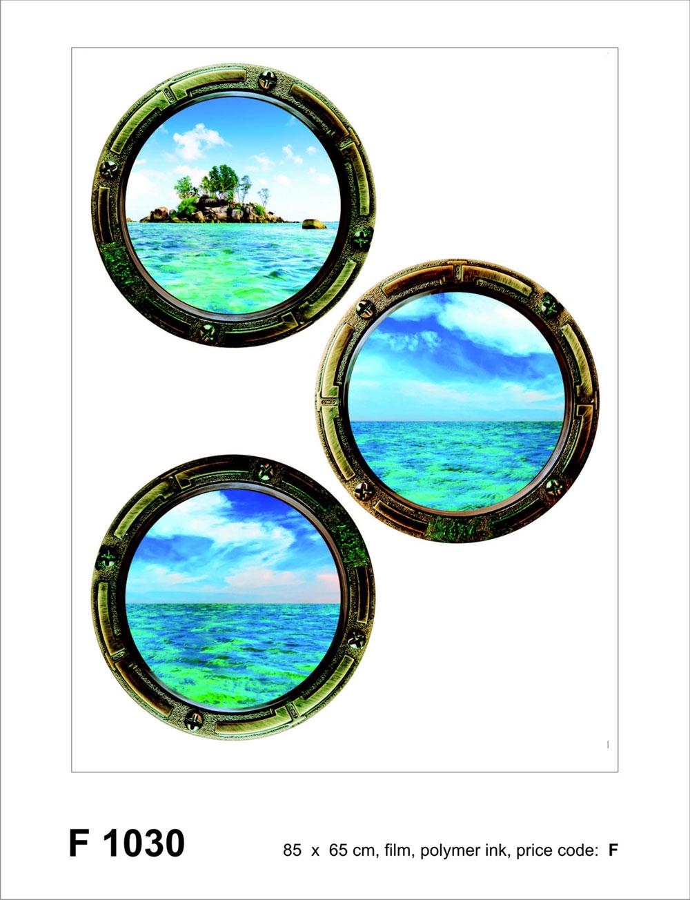 Selbstklebende Wanddekoration F 1030, Schiffsfenster, AG Design