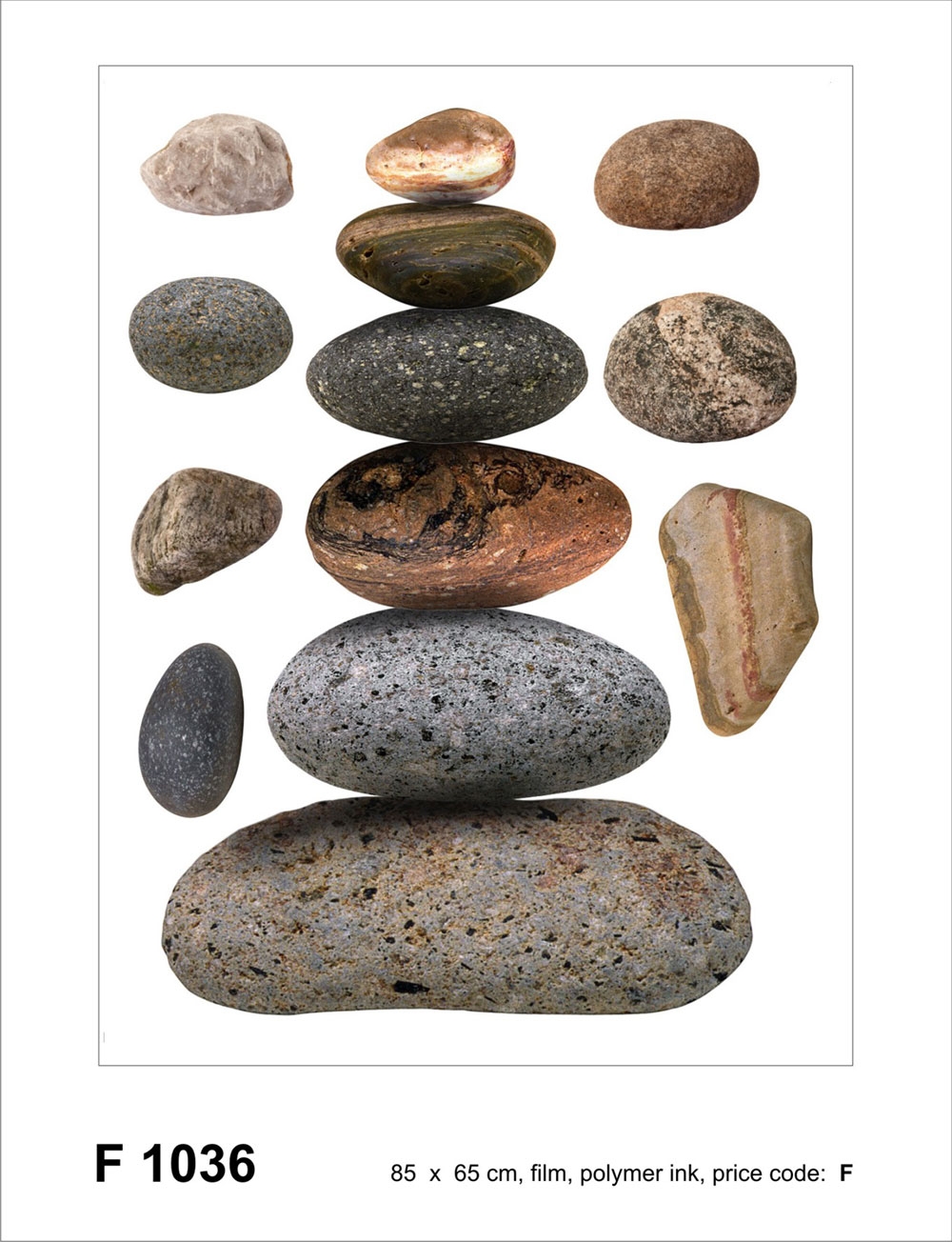 Selbstklebende Wanddekoration F 1036, Steine, AG Design