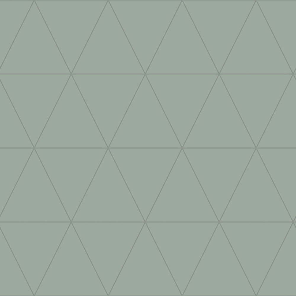 Grüne Tapete, metallische Umrisse von Dreiecken 347714, City Chic, Origin