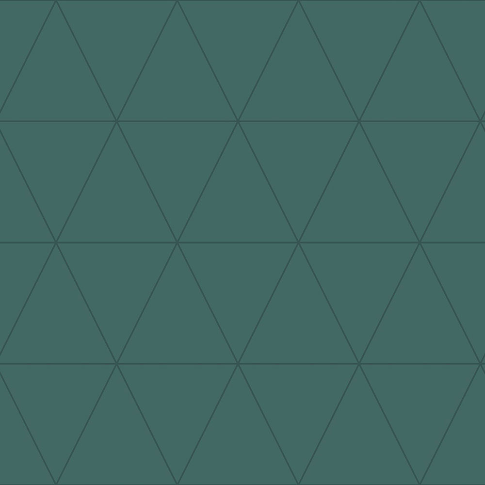 Grüne Tapete, metallische Umrisse von Dreiecken 347717, City Chic, Origin