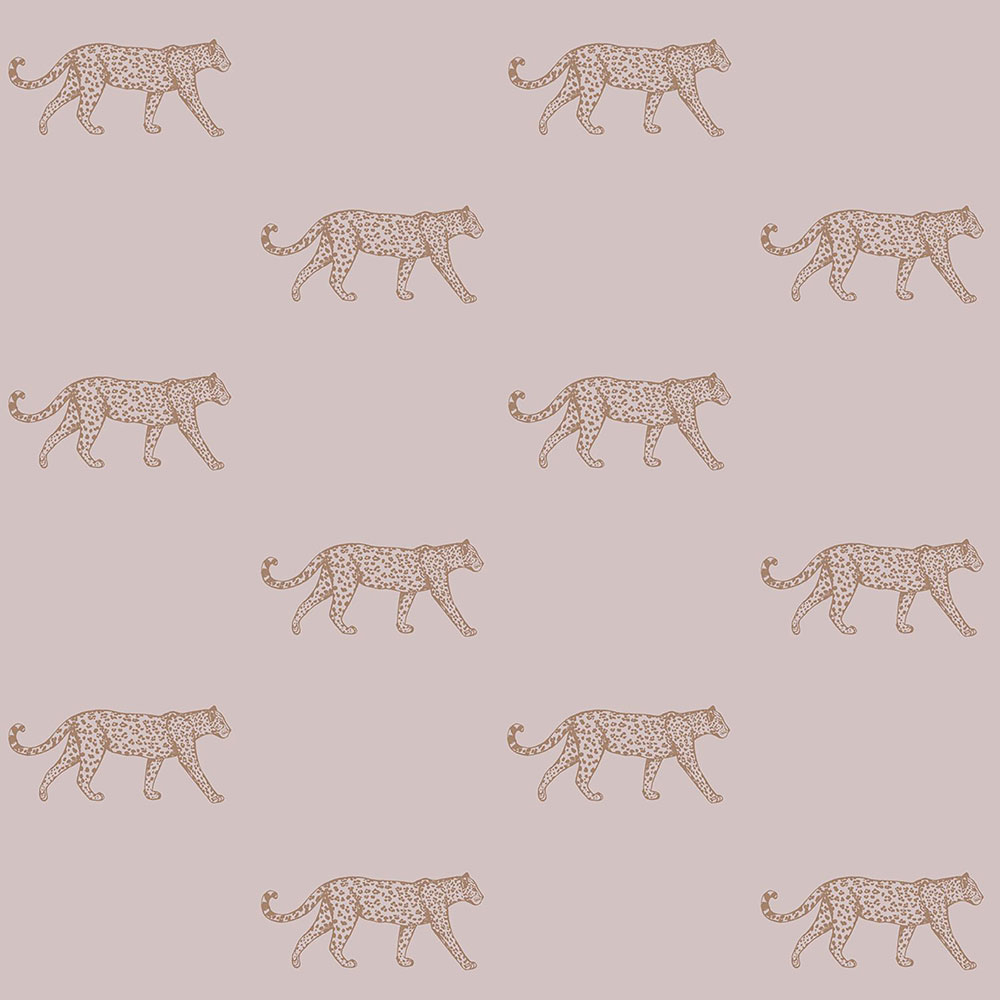 Altrosa Tapete mit Metallic-Leoparden 347729, City Chic, Origin 