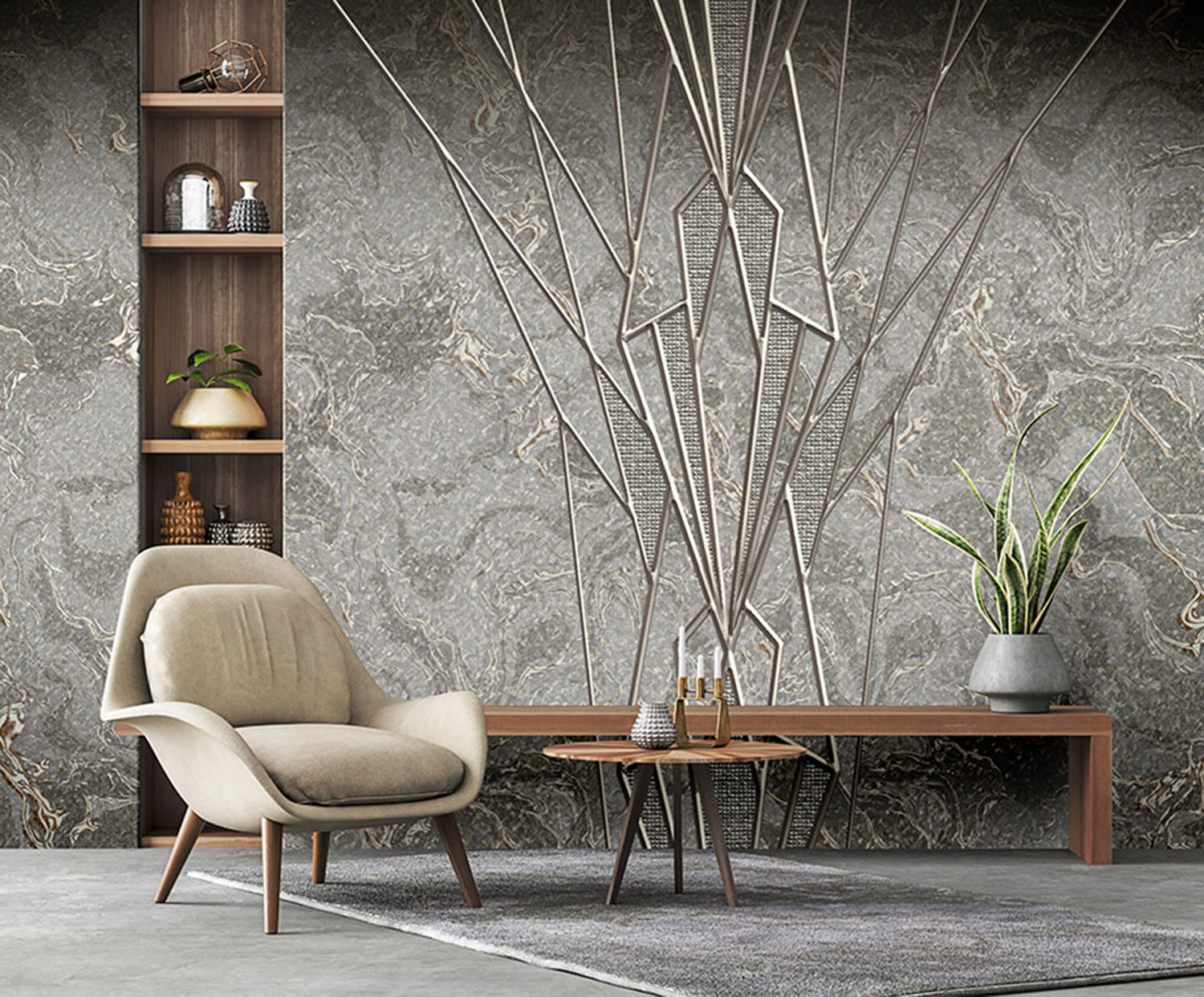 Fototapete grauer Marmor Z8080 Philipp Plein, Zambaiti Parati