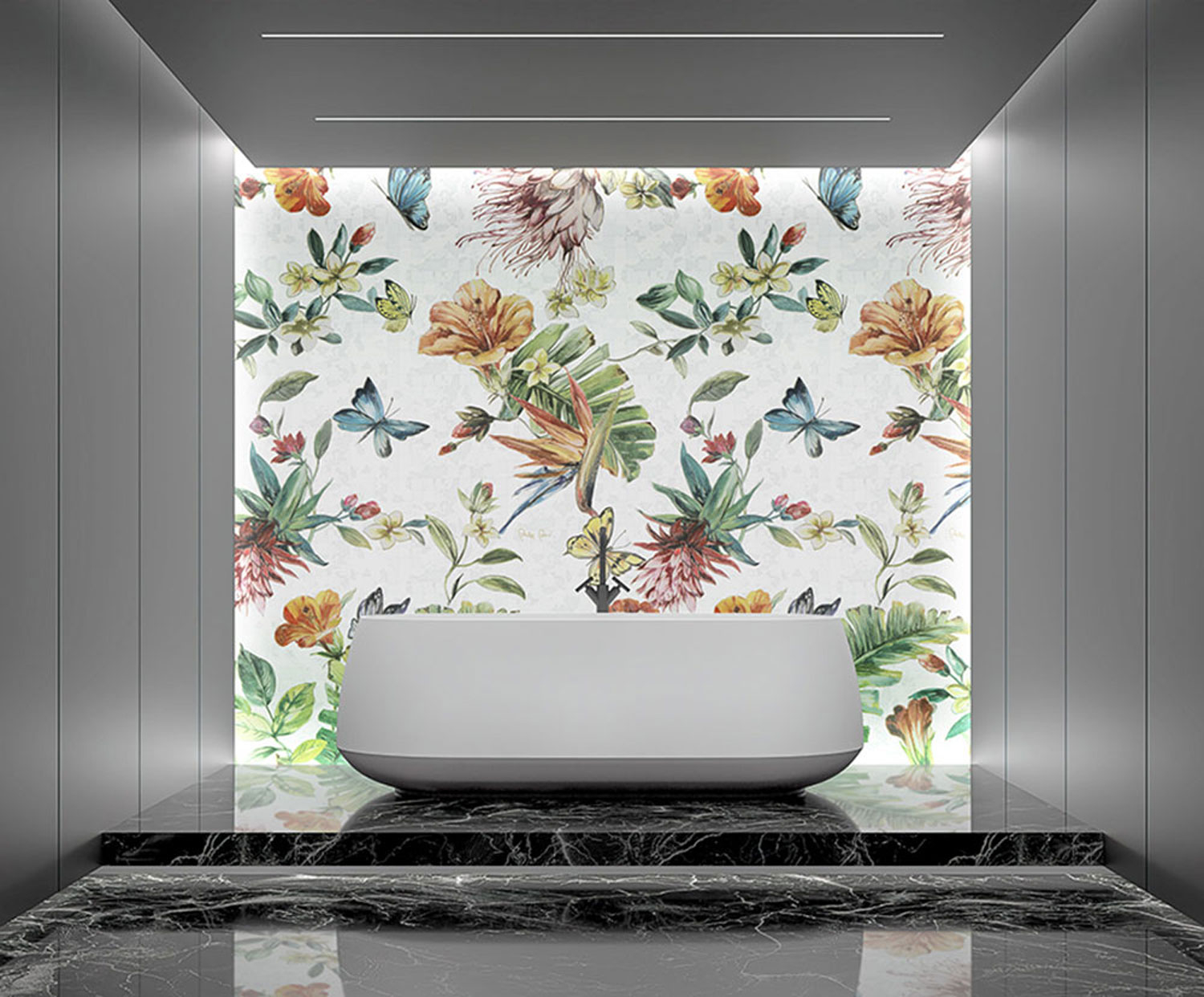 Tapete mit exotischen Blumen Z80065 Philipp Plein, Zambaiti Parati