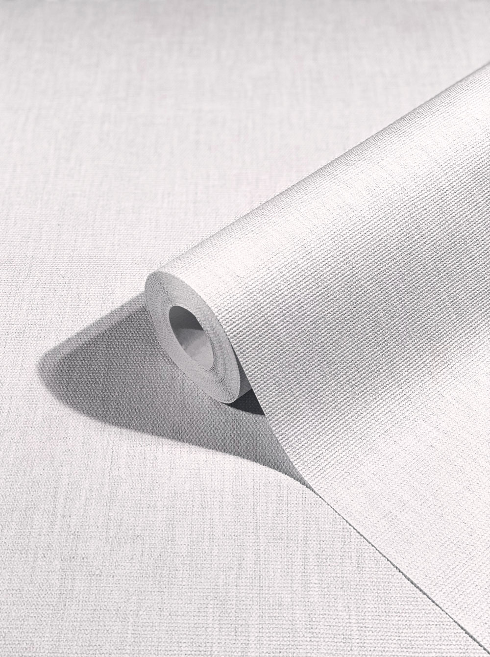 Weiß-graue einfarbige Luxustapete, Stoffimitation 33325, Botanica, Marburg