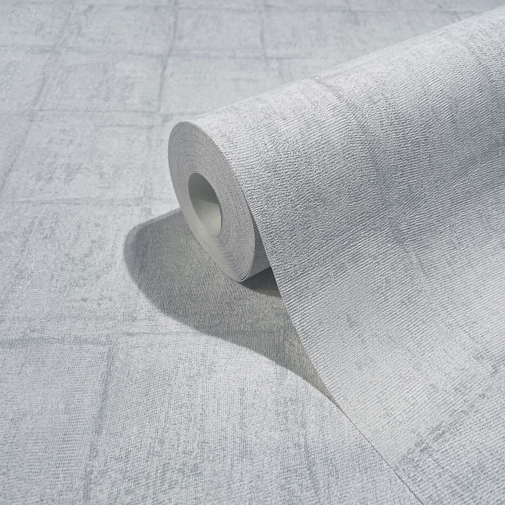 Graublaue Luxustapete, Würfelmuster 33969, Botanica, Marburg