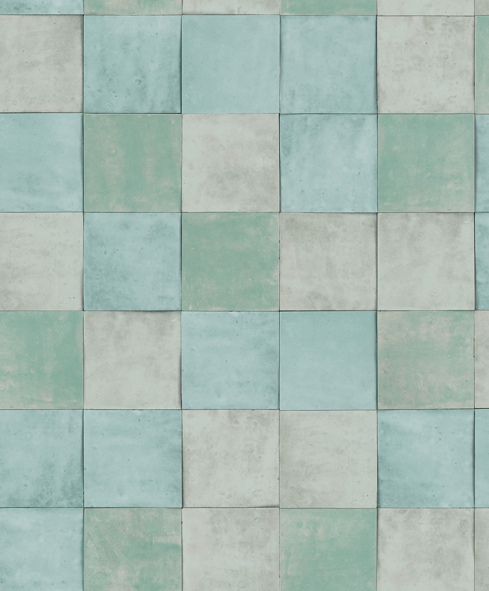 Hellgrüne, geometrische, abwaschbare Tapete 45719 Zellige, Marburg