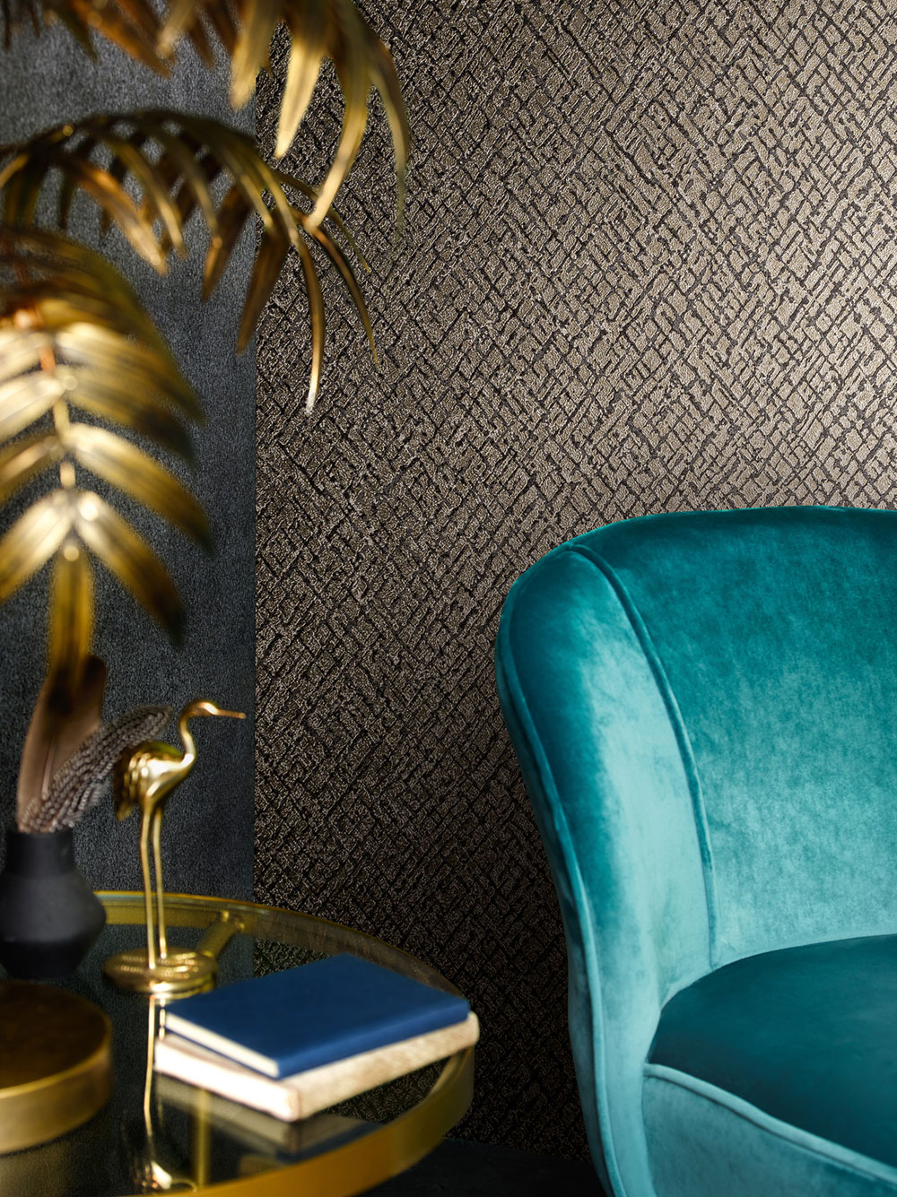 Luxustapete in Schwarzgold 33715, Papis Loveday, Marburg