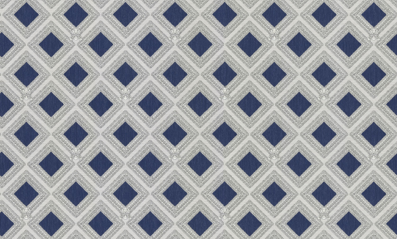 Luxuriöse blau-silberne geometrische Vliestapete, GF62062, Gianfranco Ferre´Home N.3, Emiliana Parati