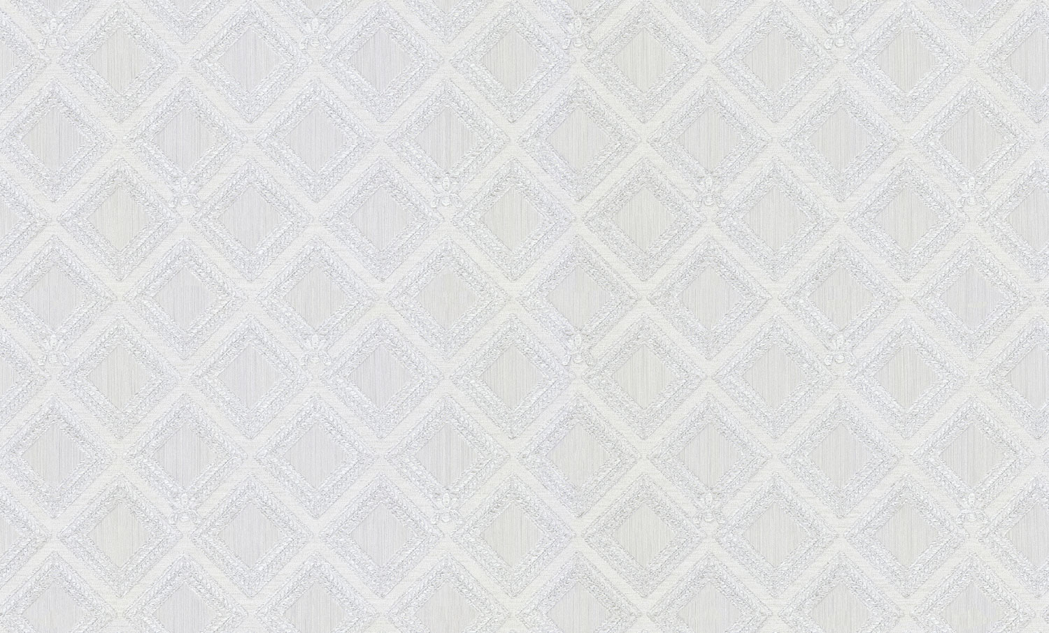 Luxuriöse weiß-silberne geometrische Vliestapete, GF62063, Gianfranco Ferre´Home N.3, Emiliana Parati