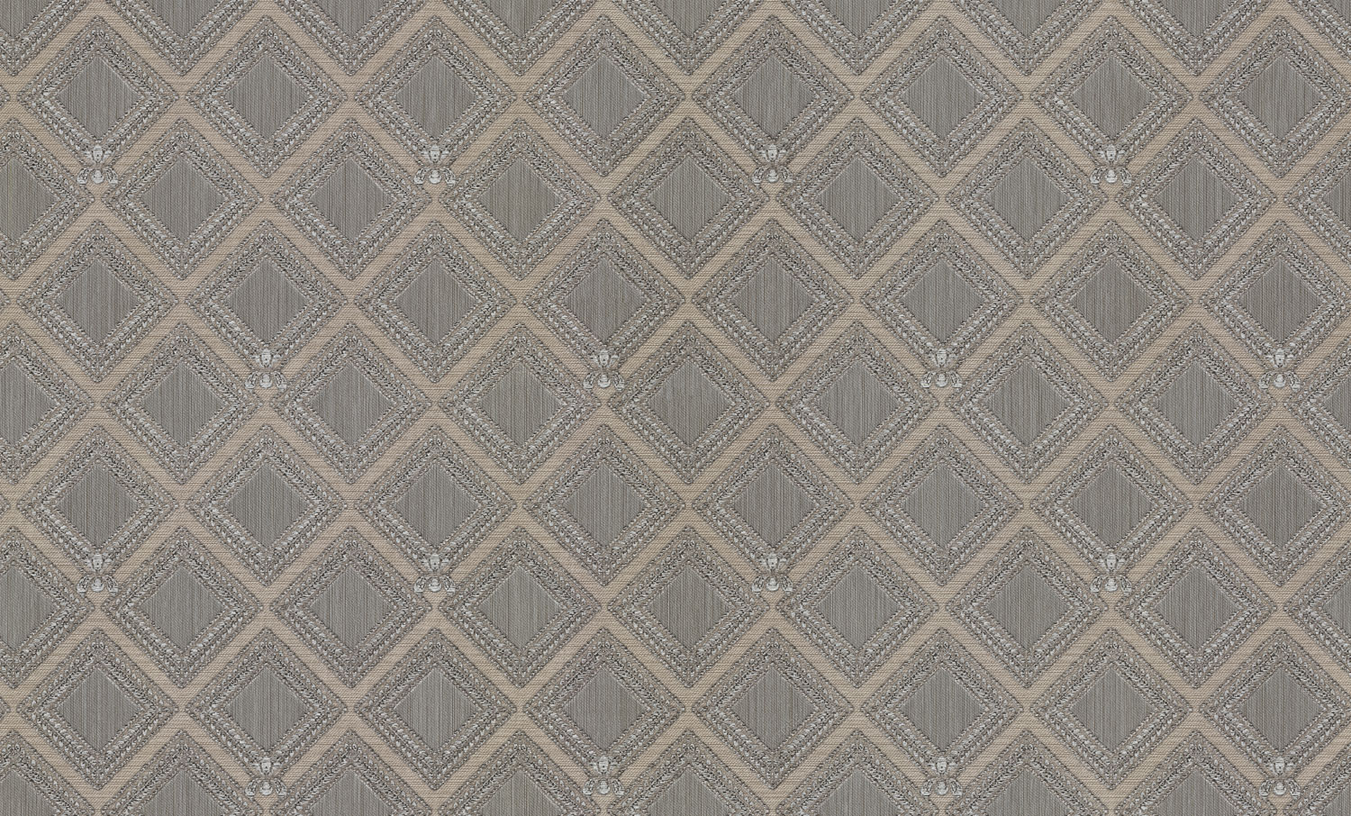 Luxuriöse silber-cremefarbene geometrische Vliestapete, GF62066, Gianfranco Ferre´Home N.3, Emiliana Parati