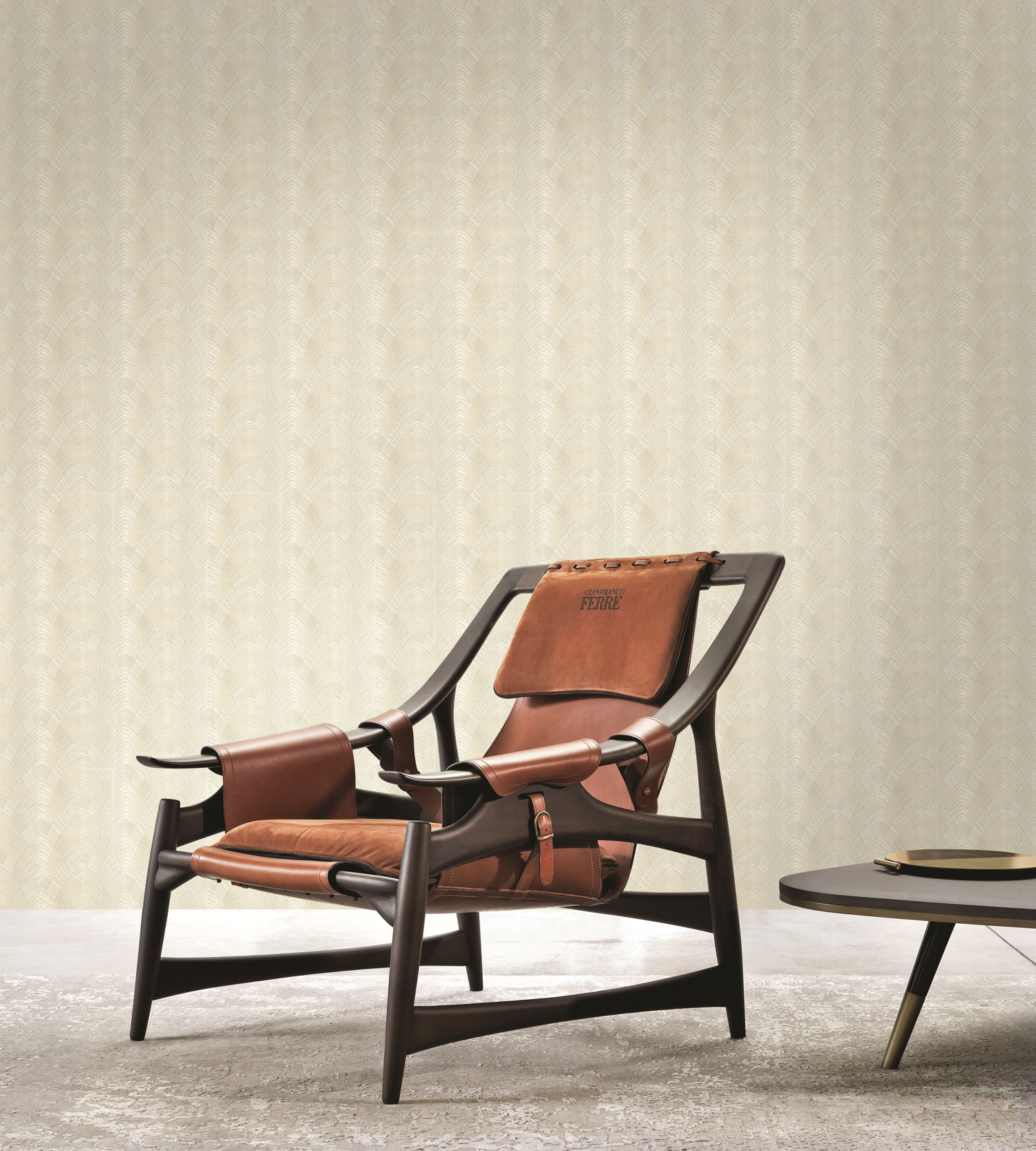 Luxuriöse gold-cremefarbene, geometrische Vliestapete, GF62089, Gianfranco Ferre´Home N.3, Emiliana Parati