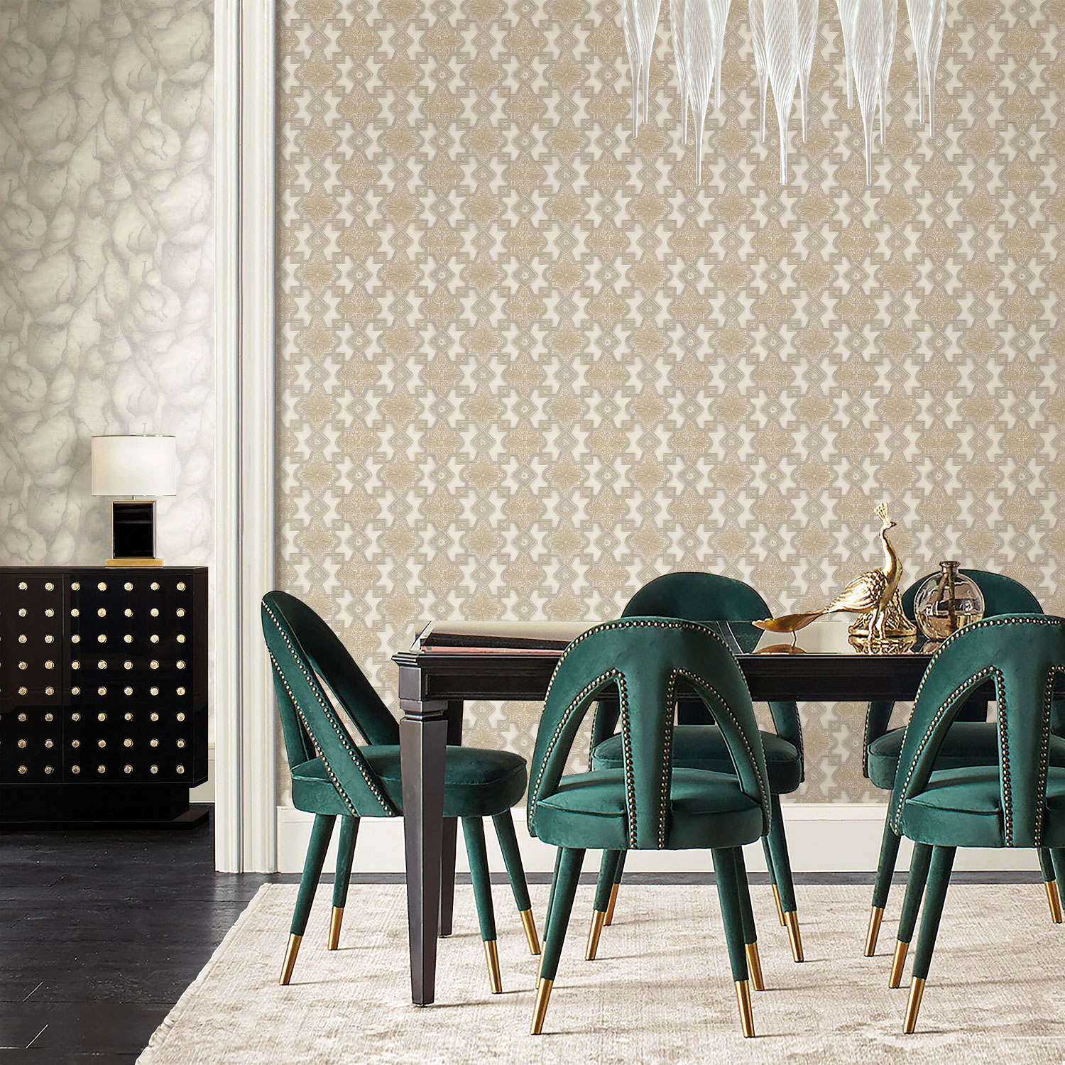 Luxuriöse beige-goldene Vliestapete mit Ornamenten, 86013, Valentin Yudashkin 5, Emiliana Parati