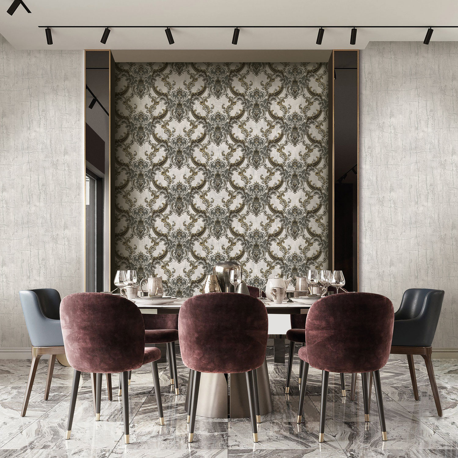 Luxuriöse silber-goldene Vlies-Barocktapete, 86068, Valentin Yudashkin 5, Emiliana Parati