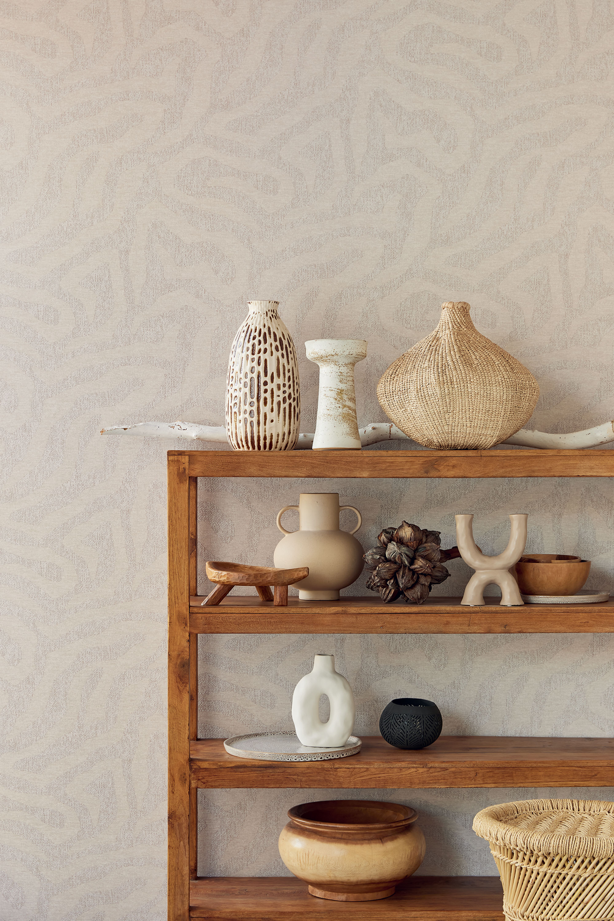 Grau-beige Tapete, 324000, Embrace, Eijffinger