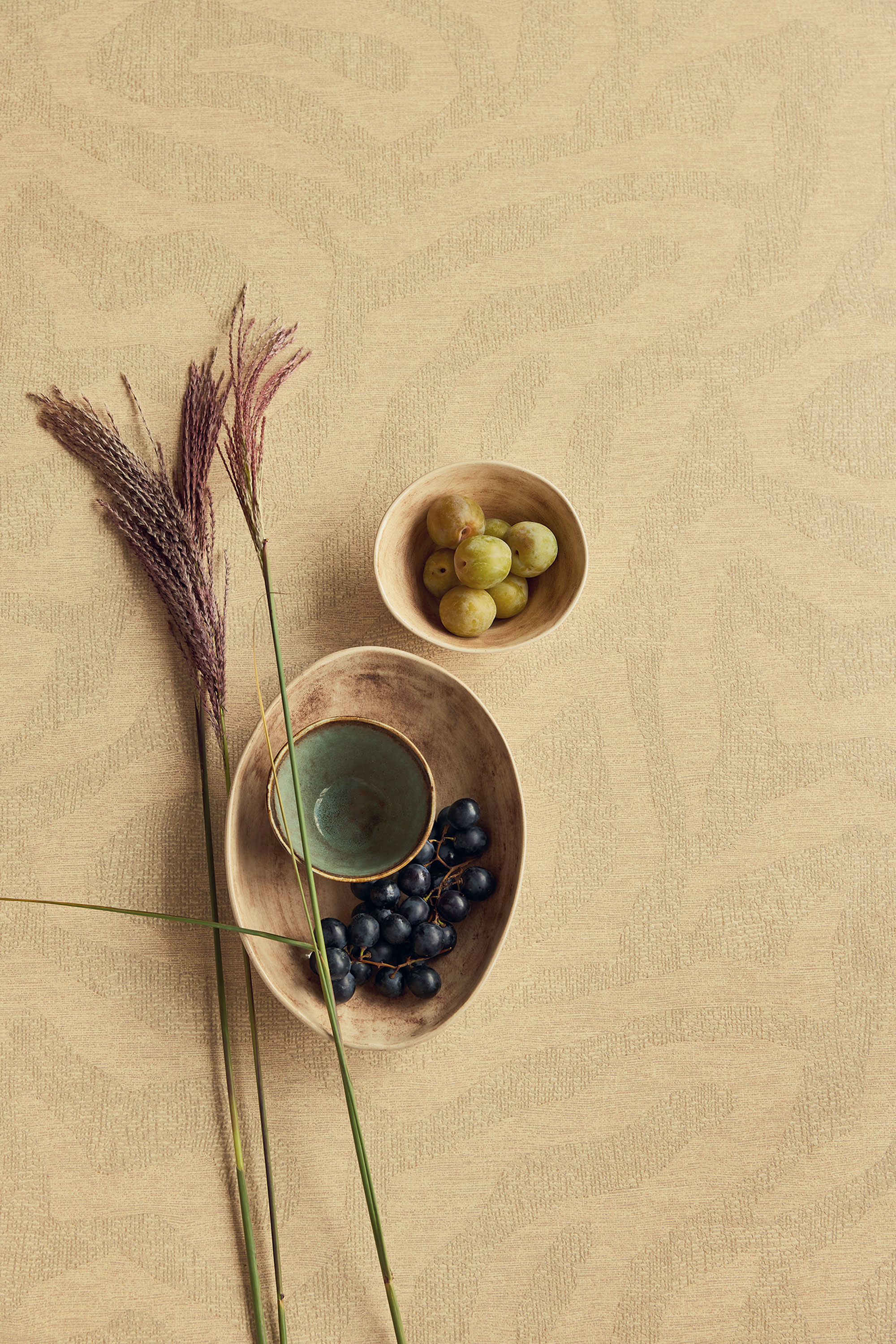 Ockerfarbene Tapete, Wellen, 324004, Embrace, Eijffinger