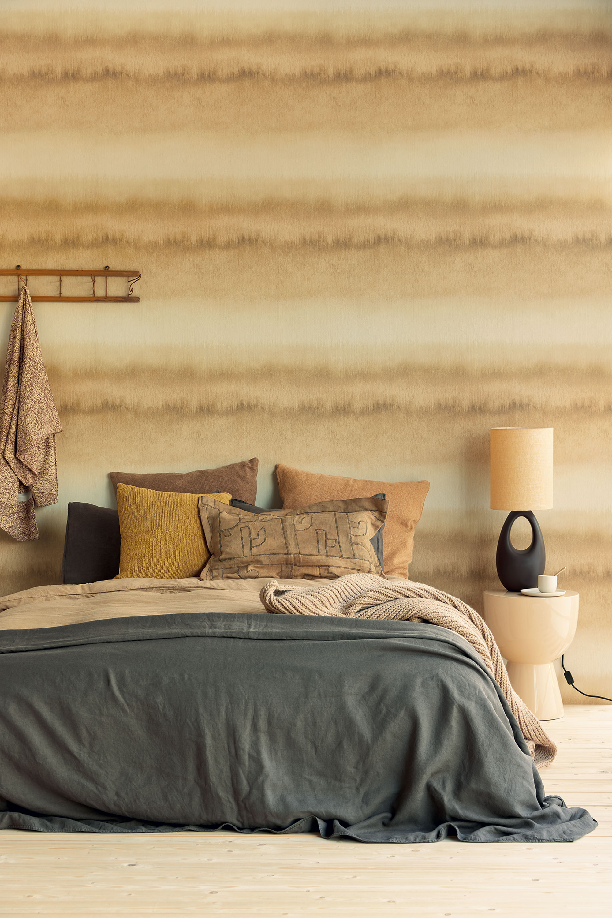 Ocker gestreifte Tapete, 324022, Embrace, Eijffinger