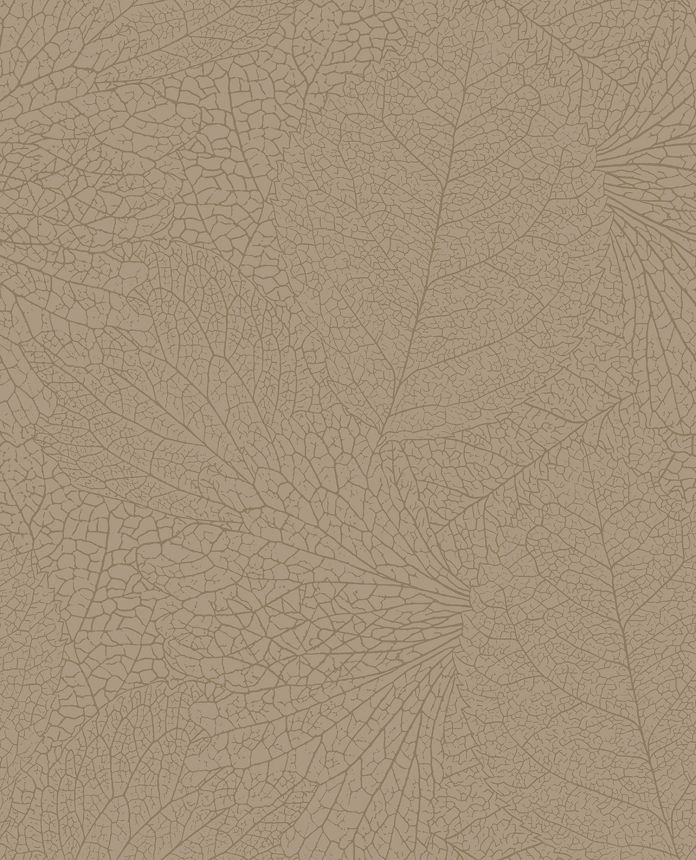 Grau-beige Tapete mit metallischen Blättern, 324041, Embrace, Eijffinger
