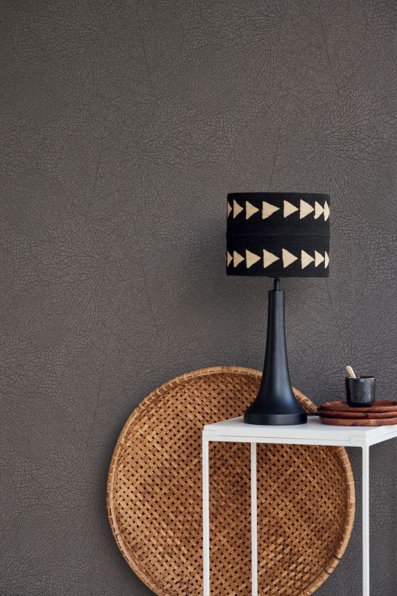 Graue Tapete, metallische Blätter, 324043, Embrace, Eijffinger