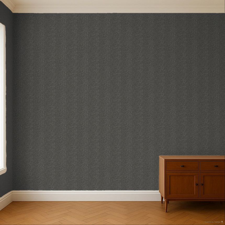 Schwarze Tapete, Imitation von gestreiftem Tweed-Stoff, ILA605, Aquila, Khroma by Masureel
