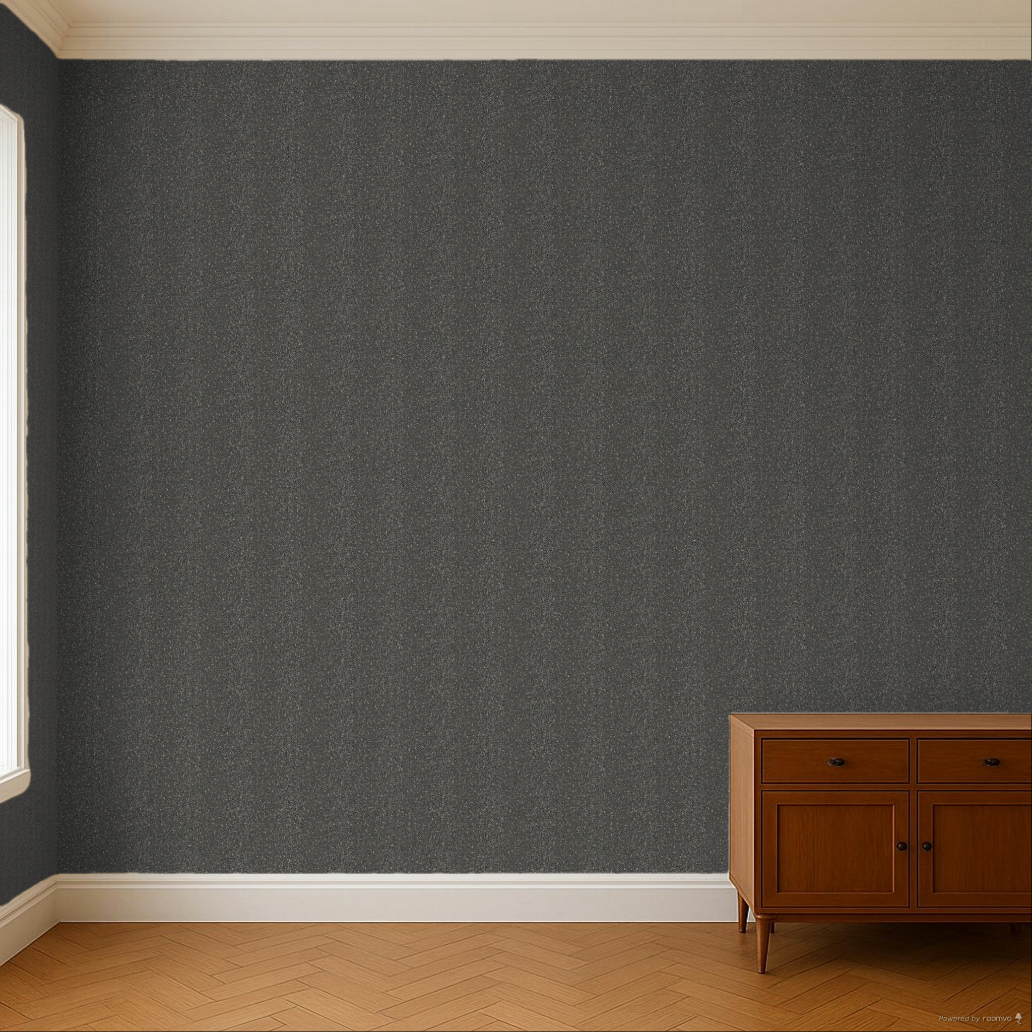 Schwarze Tapete, Imitation von gestreiftem Tweed-Stoff, ILA605, Aquila, Khroma by Masureel