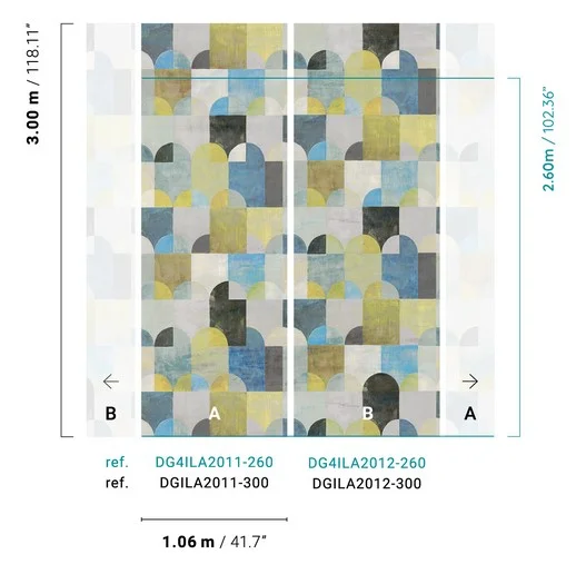 Fototapete mit geometrischen Mustern, DGILA2012, Aquila, Khroma by Masureel