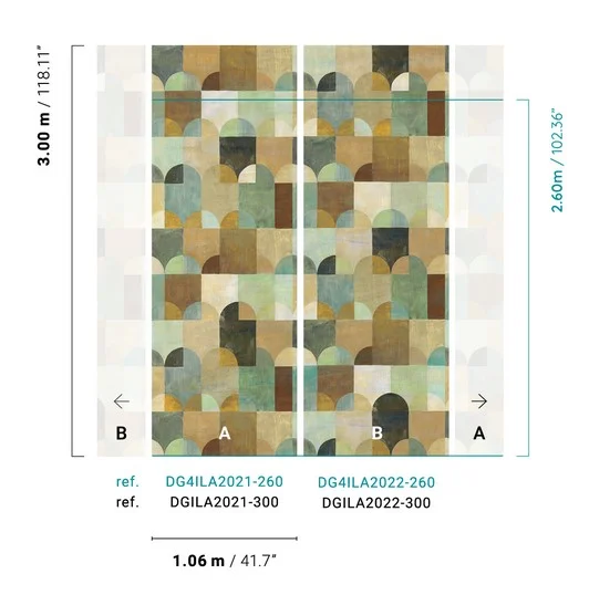 Fototapete mit geometrischen Mustern, DGILA2022, Aquila, Khroma by Masureel