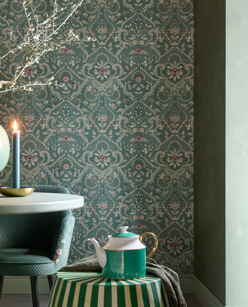 Grüne Barocktapete, 333152  Pip Studio 6, Eijffinger