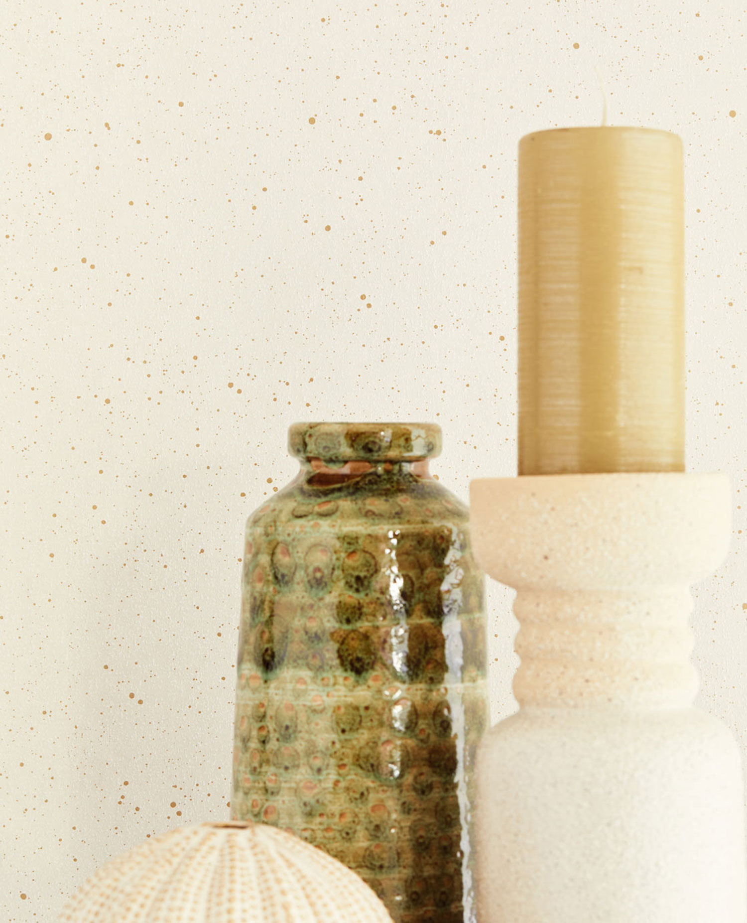 Cremefarbene Vliestapete, Punktmuster, 333223, Unify, Eijffinger