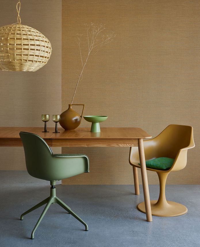 Ockerfarbene Vliestapete, Stoffimitation, 333281, Unify, Eijffinger