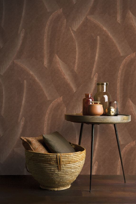 Braune Tapete mit Blättern, AL26222, Allure, Decoprint