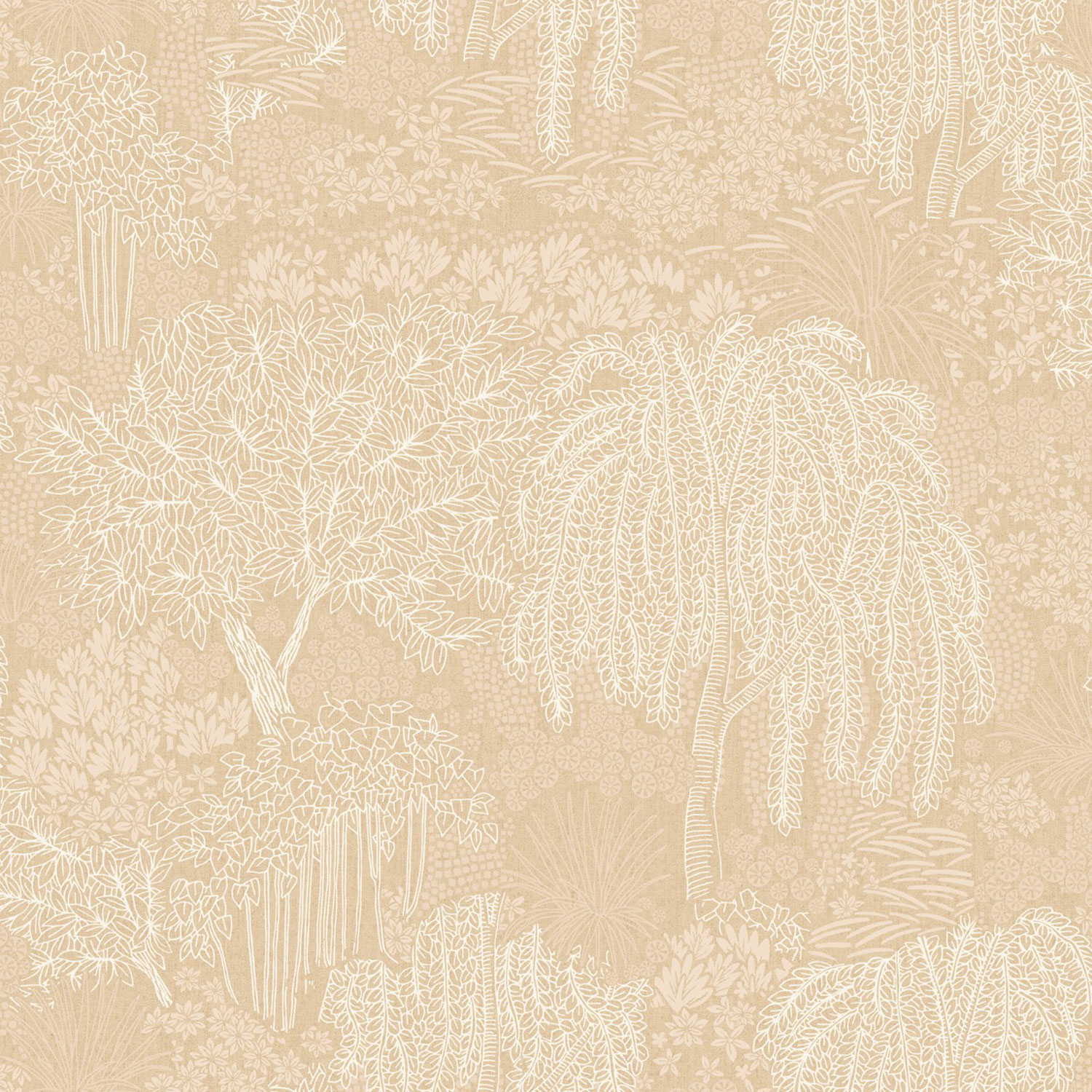 Beige Tapete, Bäume, Blätter, AL26261, Allure, Decoprint