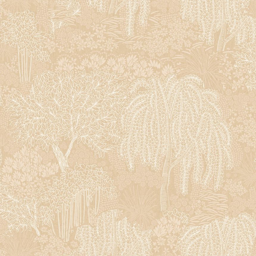 Beige Tapete, Bäume, Blätter, AL26261, Allure, Decoprint