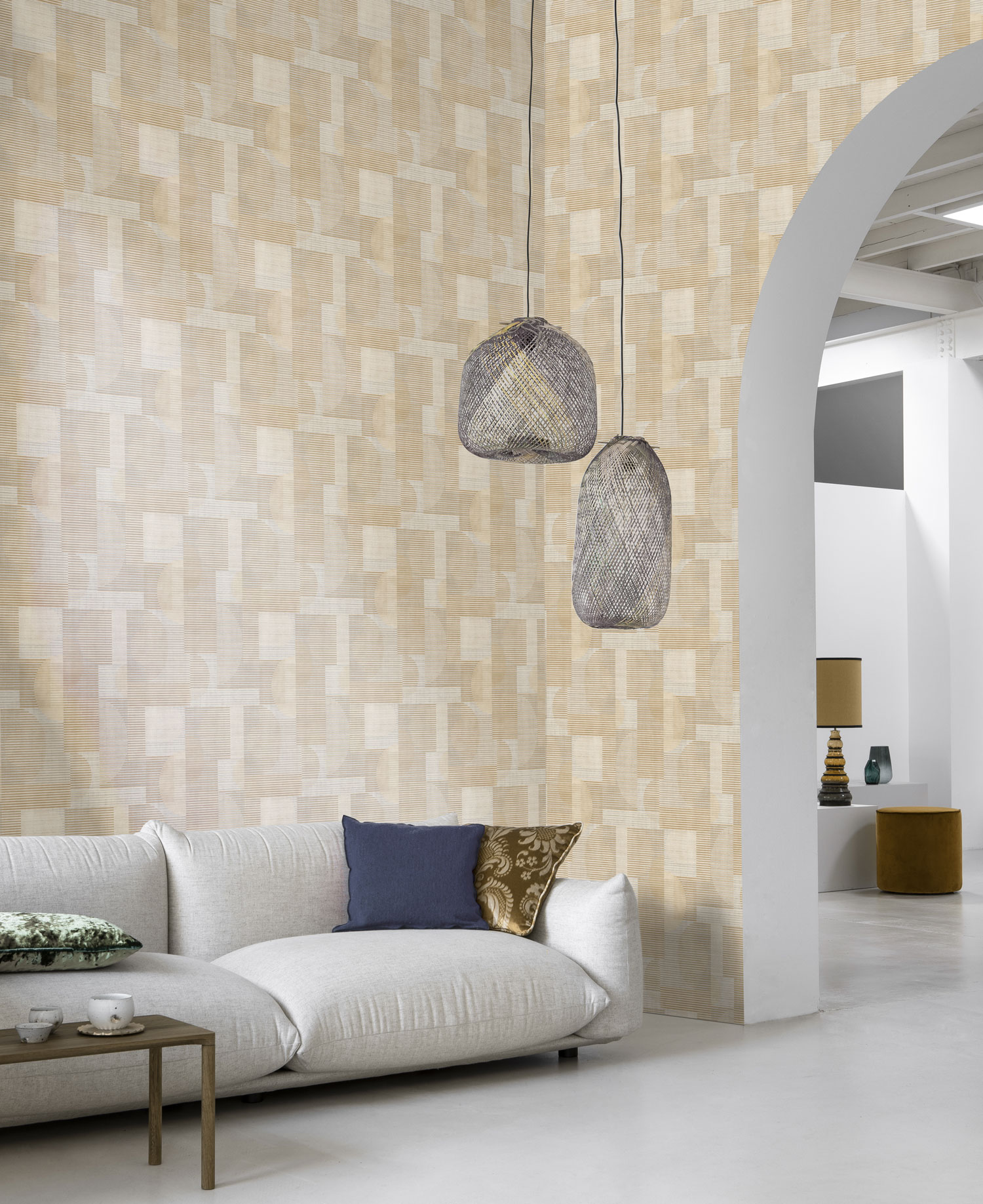 Beige geometrische Tapete, AL26281, Allure, Decoprint