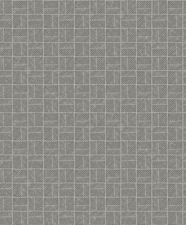 Graue Tapete mit geometrischen Mustern, BA26082, Brazil, Decoprint