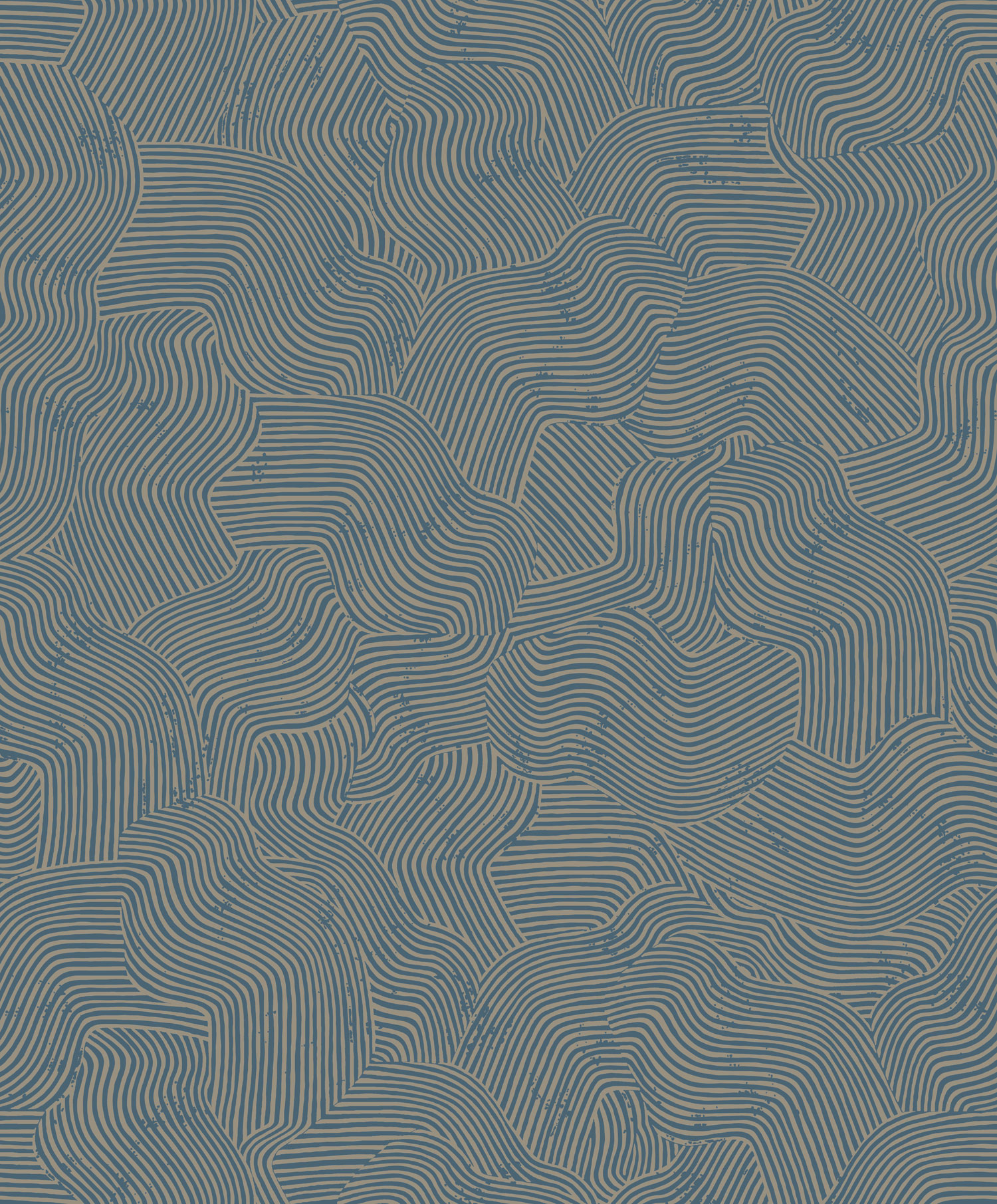 Blaugoldene Tapete mit geometrischen Mustern, BA26092, Brazil, Decoprint