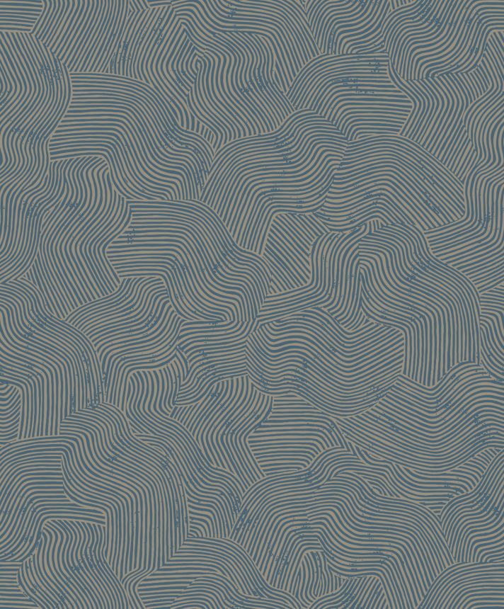 Blaugoldene Tapete mit geometrischen Mustern, BA26092, Brazil, Decoprint