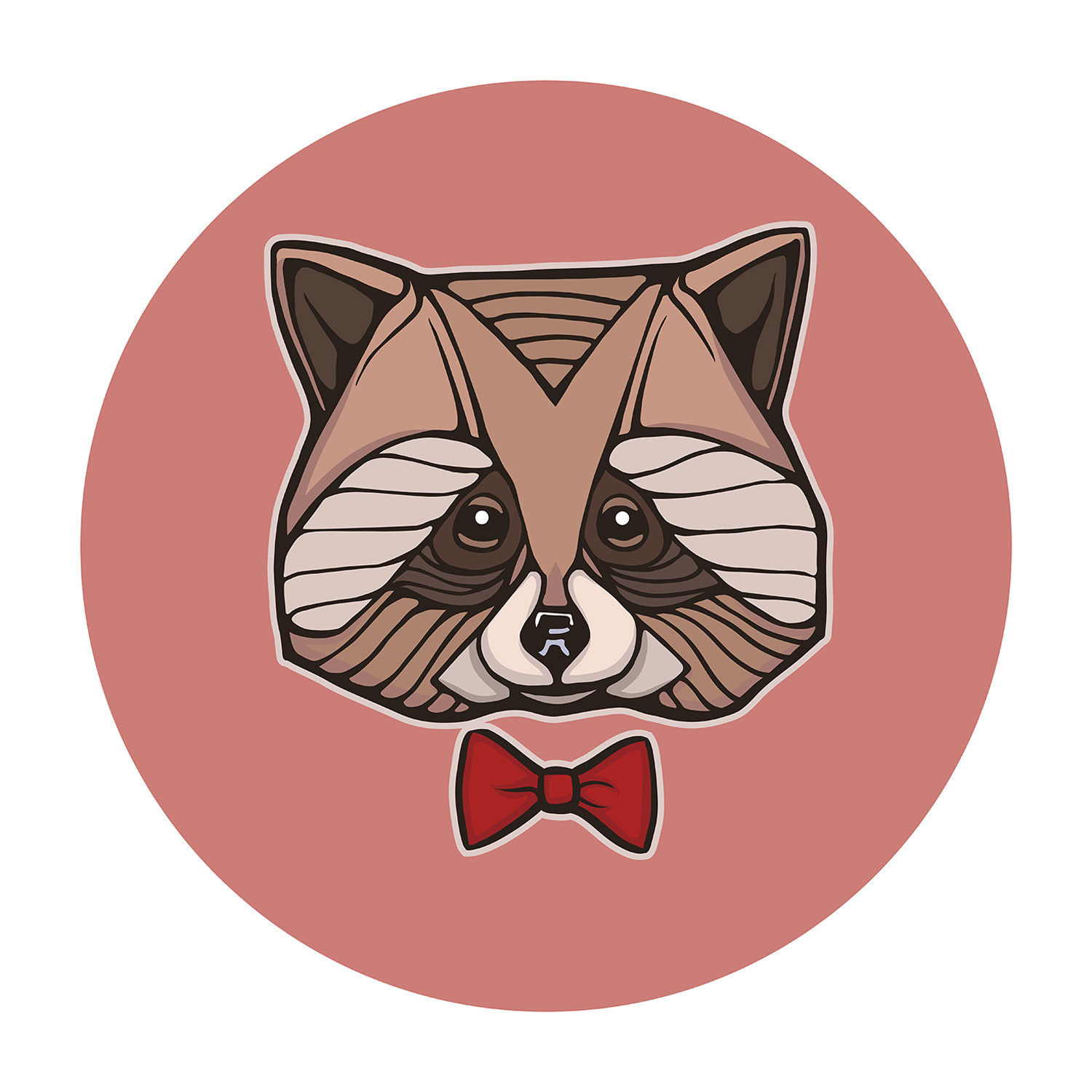 Vorgeklebte Vliestapete, Dekoration Waschbär, PLC006, Platinum Shapes, Decoprint