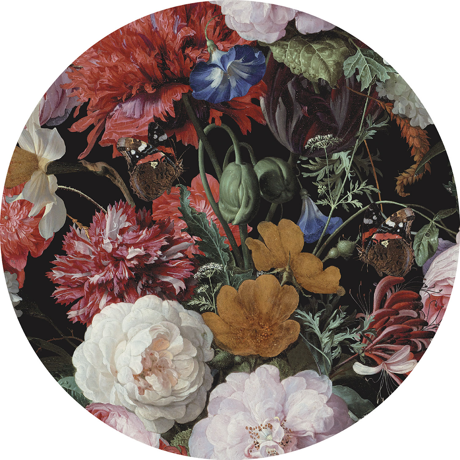 Vorgeklebte kreisförmige florale Vliestapete, PLC021, Platinum Shapes, Decoprint