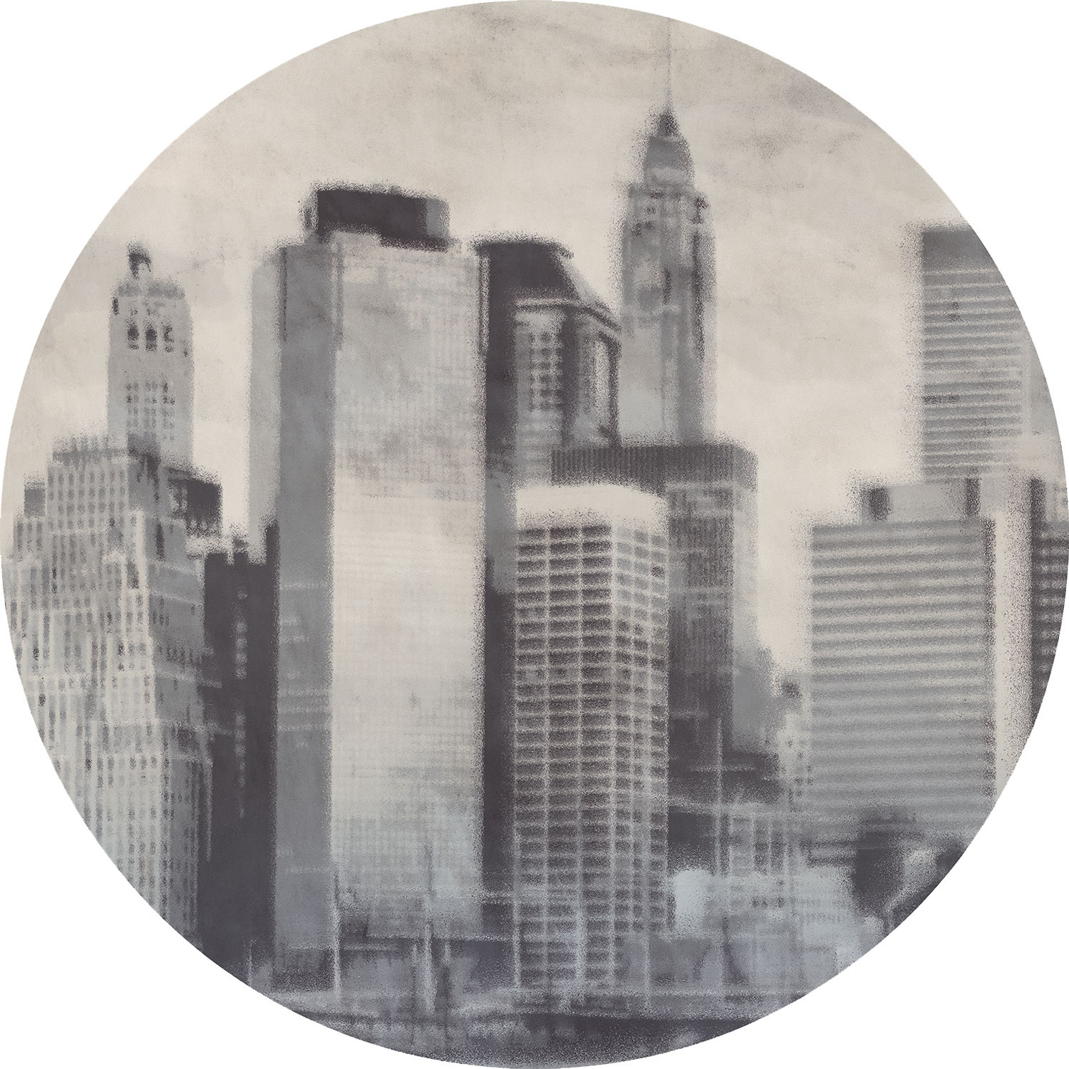 Vorgeklebte kreisförmige Vliestapete, Stadt, PLC028, Platinum Shapes, Decoprint