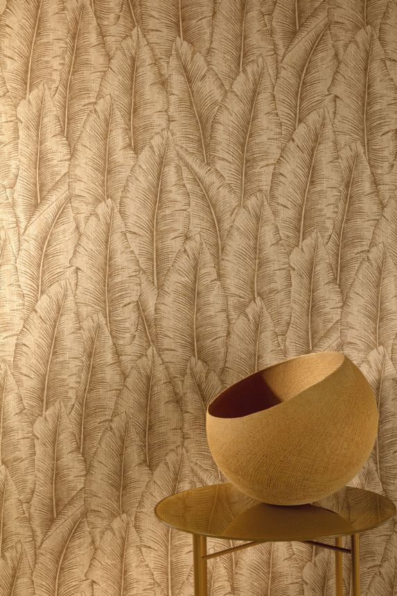 Ziegelrote Tapete, Blätter, CU3214, Cumaru, Grandeco