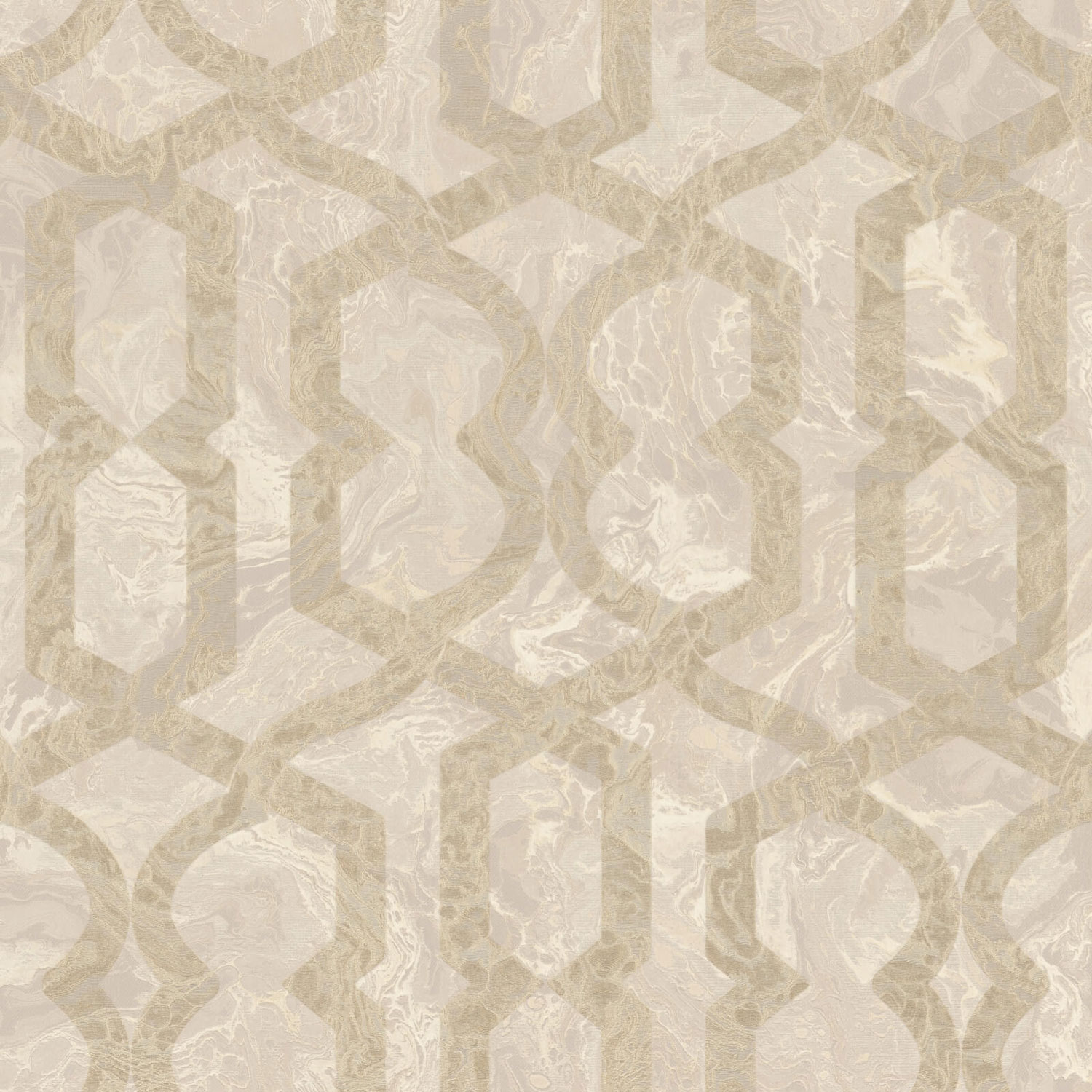 Luxuriöse geometrische Gold-Beige Tapete, M69924, Splendor, Zambaiti Parati